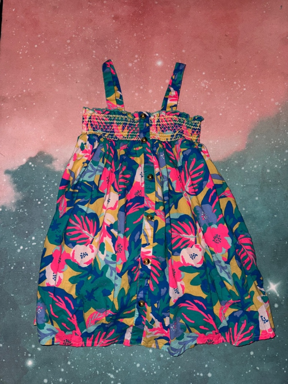 Cat and Jack girls Vibrant Tropical Floral Sundress dress 4t